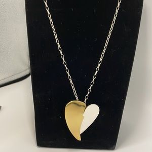 🌸RLM Robert Lee Morris Sterling Necklace 925 with Large Heart Pendant 22”  EUC